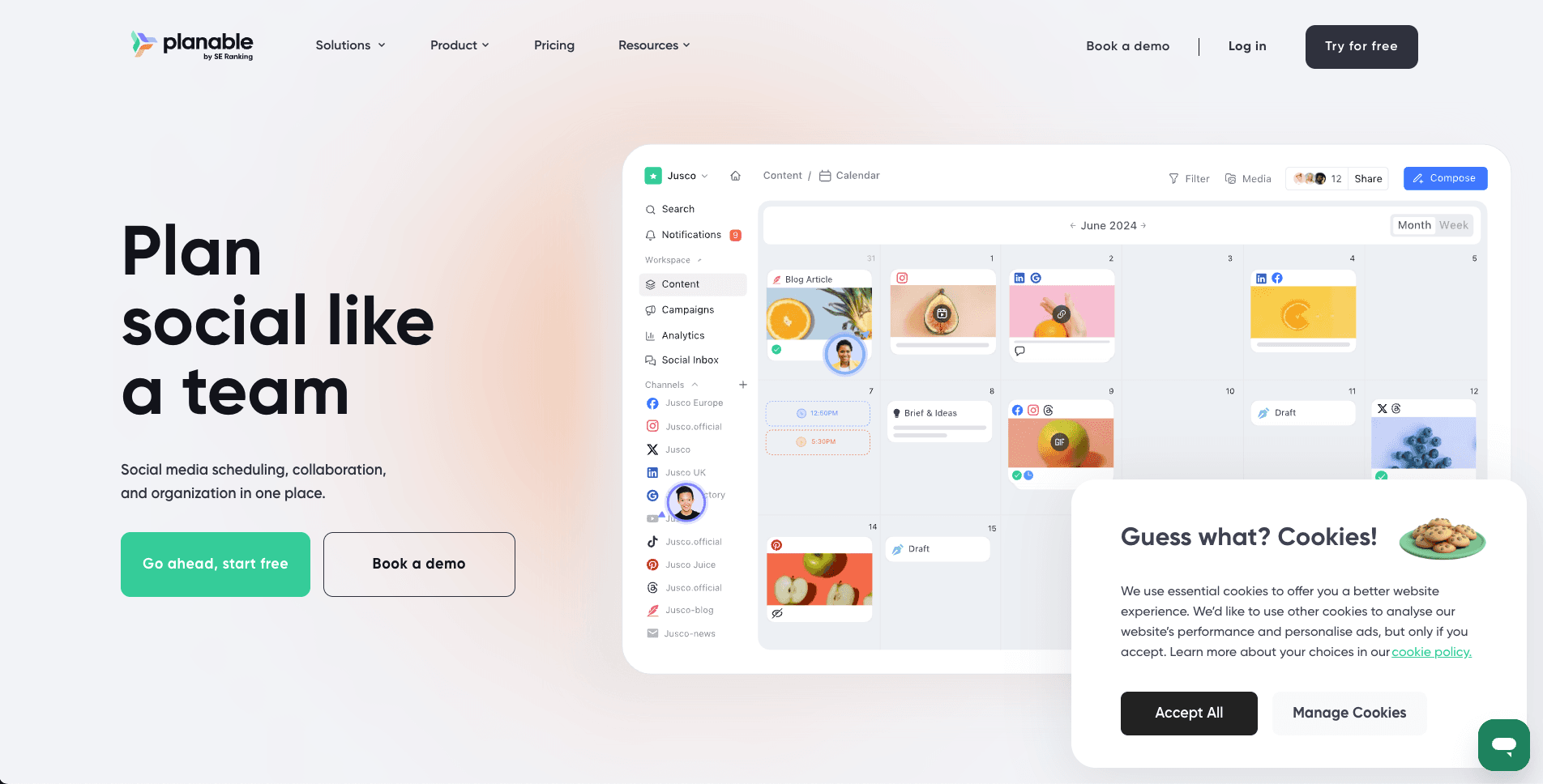 Planable public landing page screenshot