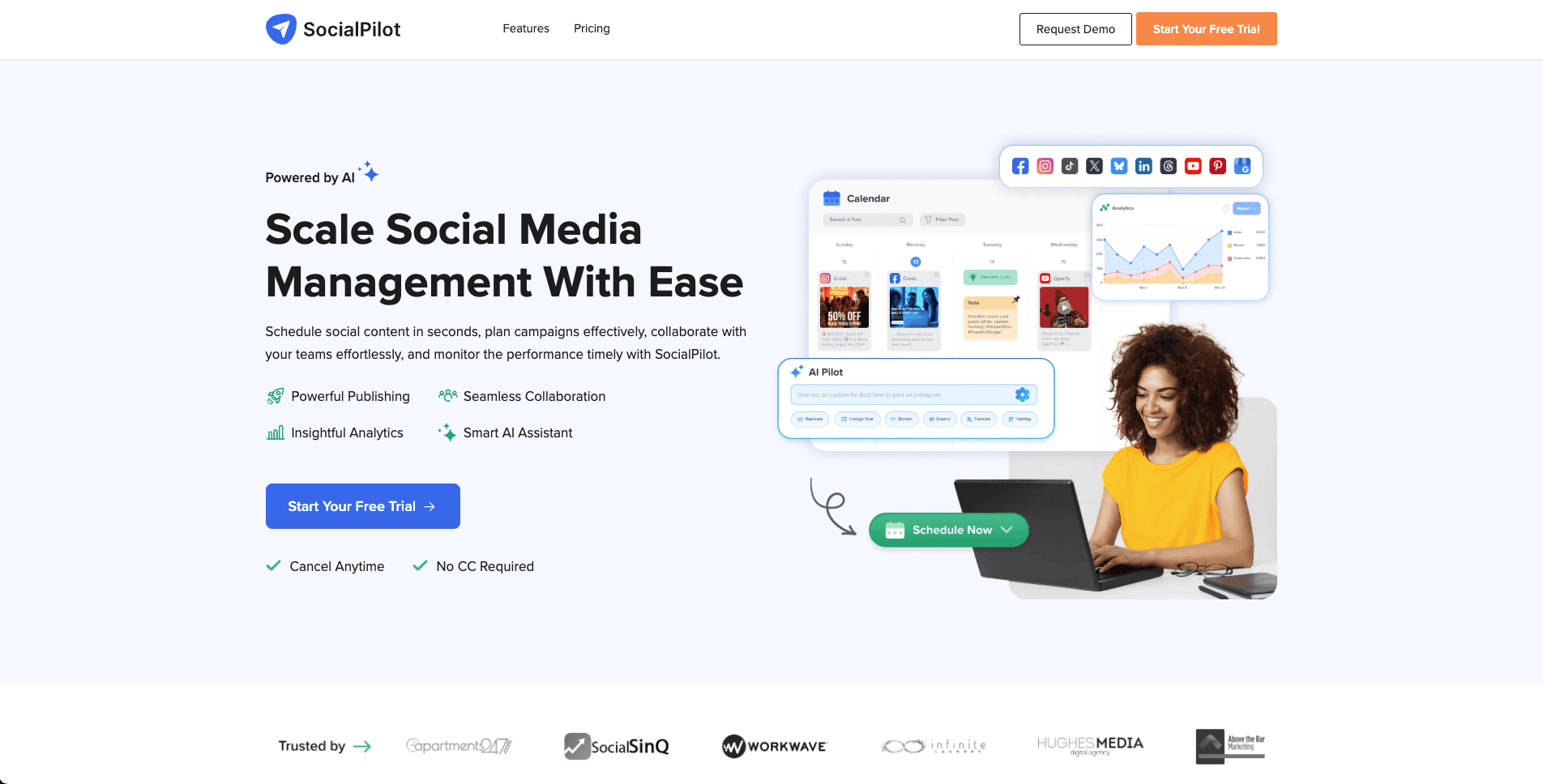 SocialPilot public landing page screenshot