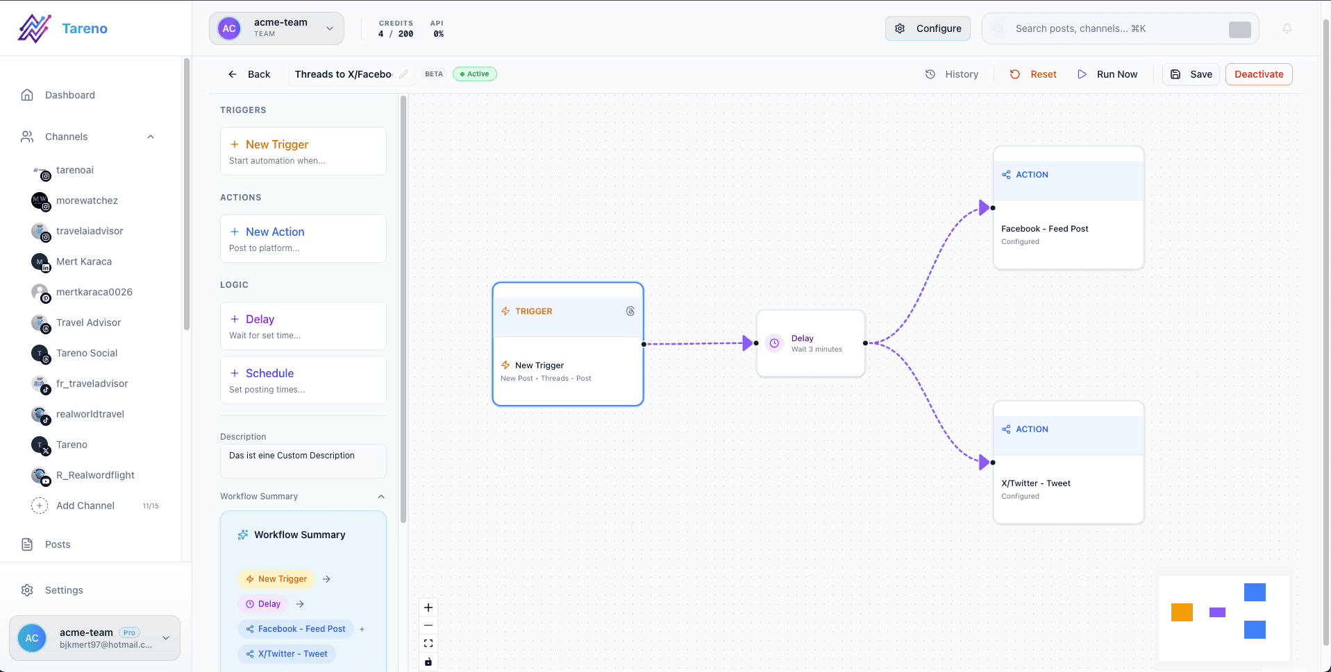 Tareno workflow builder
