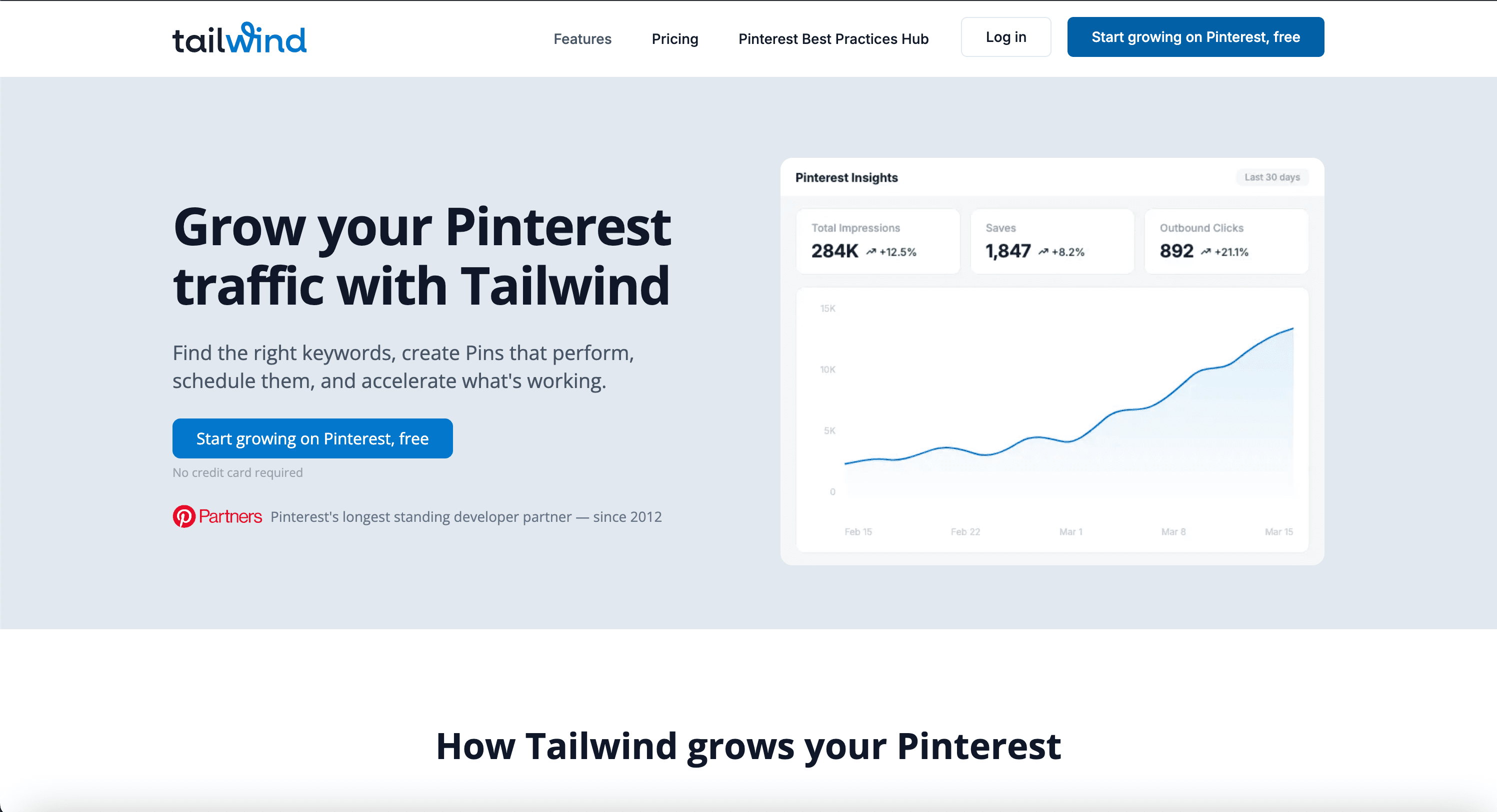 Tailwind public landing page screenshot for neutral comparison context