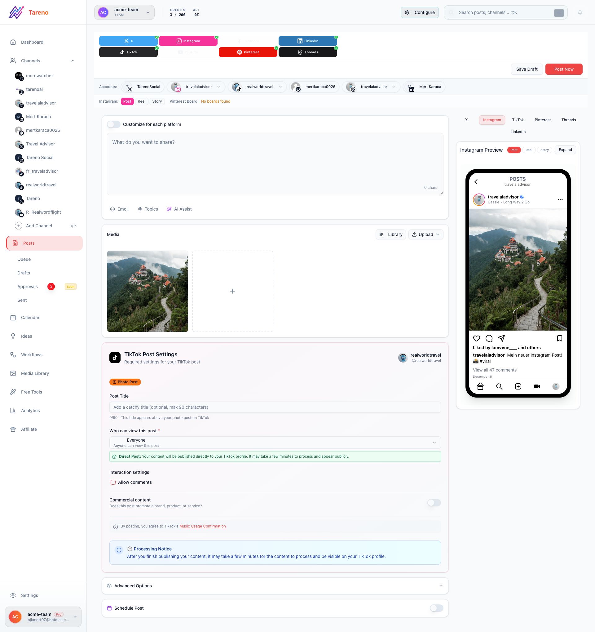 Composer interface for rewriting one idea across channels